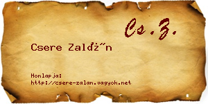 Csere Zalán névjegykártya